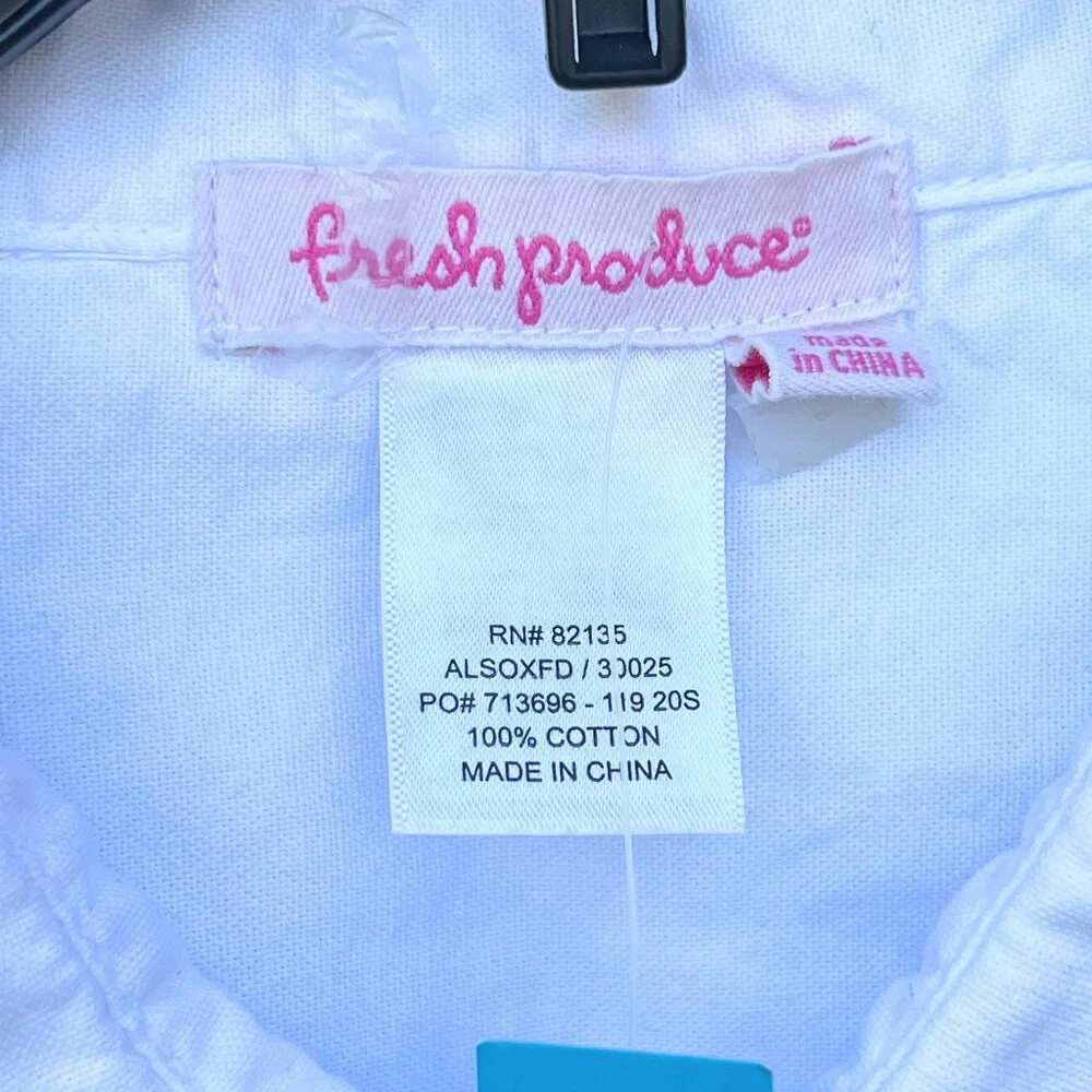 Fresh Produce Men’s White Button Down Shirt NWT
